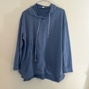 Weekend blue women’s hoodie 1X‎ loungewear active casual cotton stretch